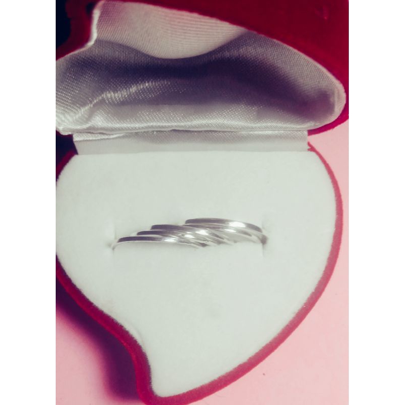 cincin polos kotak kroncong peraq murni 925-999% Reng 10 sampai 17