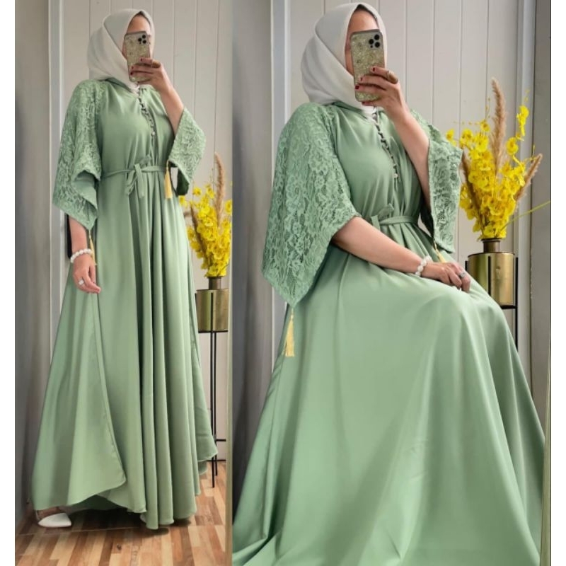 LUNA MAYA DRESS BAHAN SHAKILA LENGAN BRUKAT