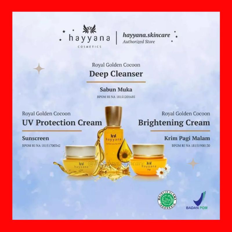 Hayyana Paket Skincare GLOWING 30 Hari - Cerah Atasi Flek Hitam dan Keriput