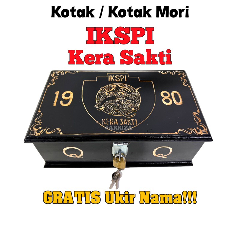 (BISA COD) KOTAK SABUK IKAT PINGGANG KERA SAKTI IKSPI Motif Ukir Logo DARI KAYU JATI (FREE UKIR NAMA) TEMPAT PENYIMPANAN SABUK PENCAK SILAT