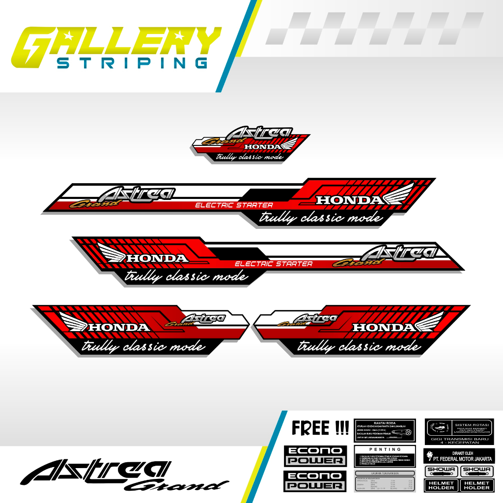 Striping Sticker Astrea Grand Bulus Itally Clasic / Bonus Stiker / Striping Grand Bulus / Stiker Ast