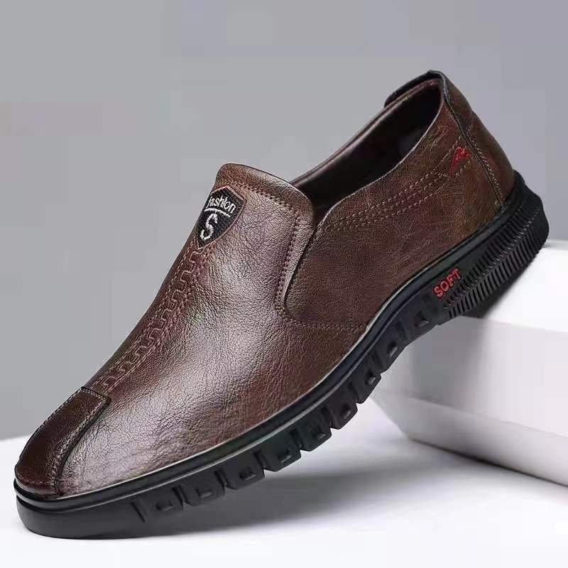 PASTI DISKON Leedoo Sepatu Pantofel Pria PU Leather Sneakers Pria Kasual Fashion Formal Shoes MC413