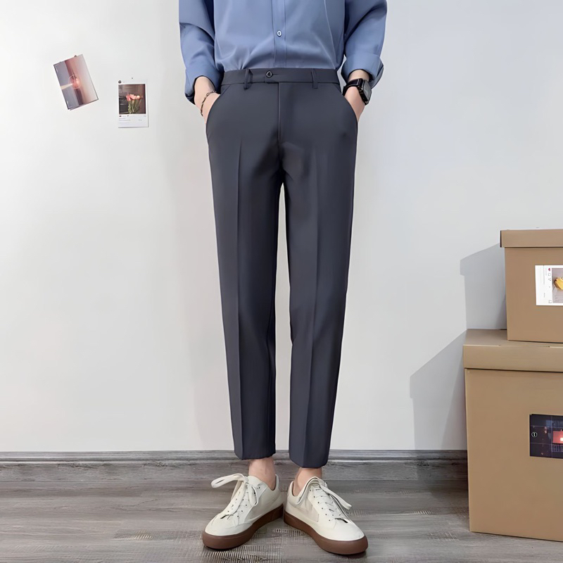 Ankle Pants Pria Bahan Formal - Celana Formal Panjang Slimfit