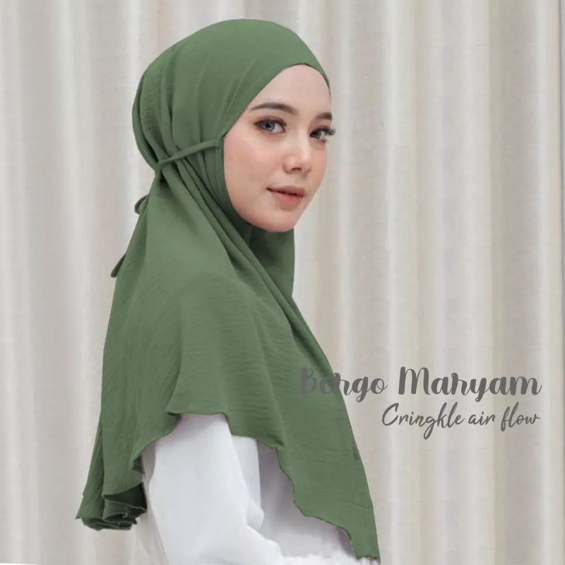 Hijab Bergo Maryam Crinkle Airflow Cotton | Bergo Instan Airflow Premium