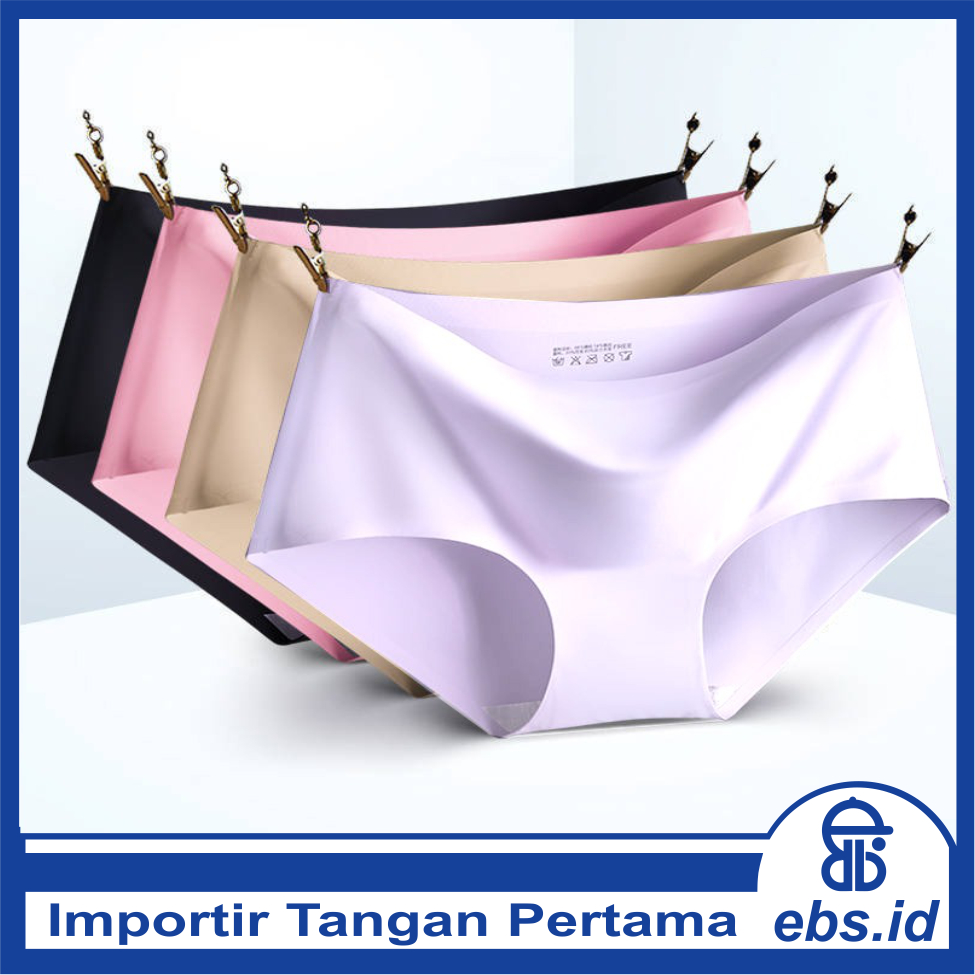 𝐄𝐁𝐒 ✅ PW005 Celana Dalam Seamless Sutra Wanita Brief Underwear CD Ice Silk Lembut Wanita Bahan Nyaman Tidak Nyeplak Import