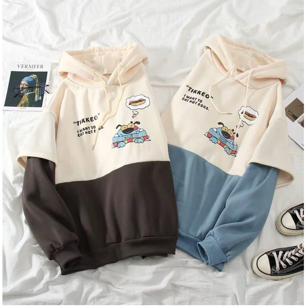 Hoodie Tikkeo Kawaii Couple Korea Style Pria &amp; Wanita terbaru | Dhea Fashion