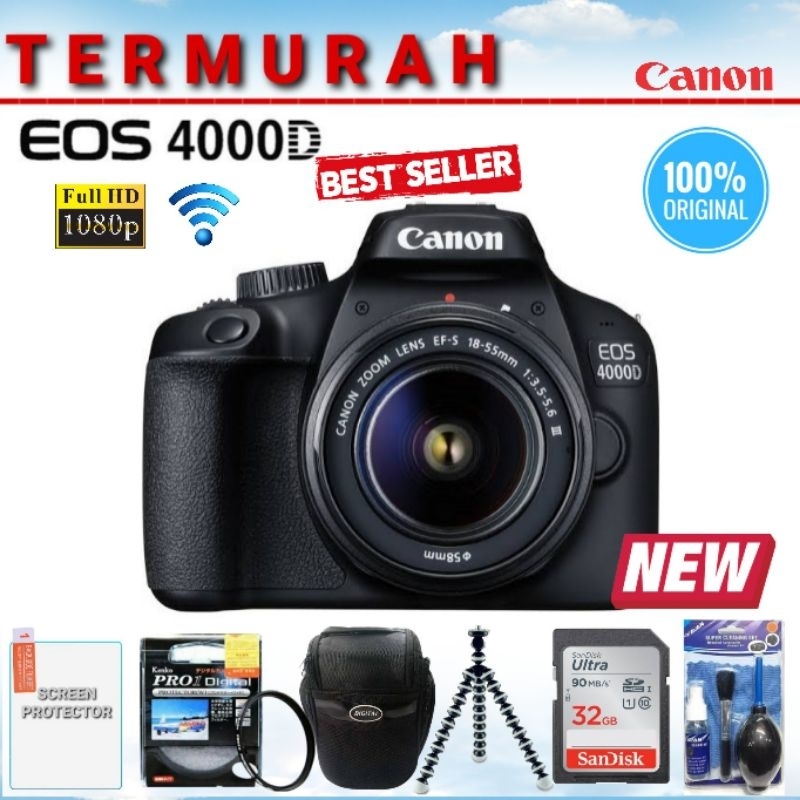 MURAH CANON 4000D KIT 18-55MM BARU GARANSI 1 THN