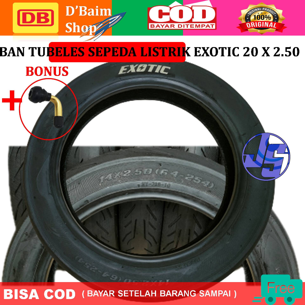 Ban Luar Tubeless Sepeda Listrik Ukuran 14 x 2.5