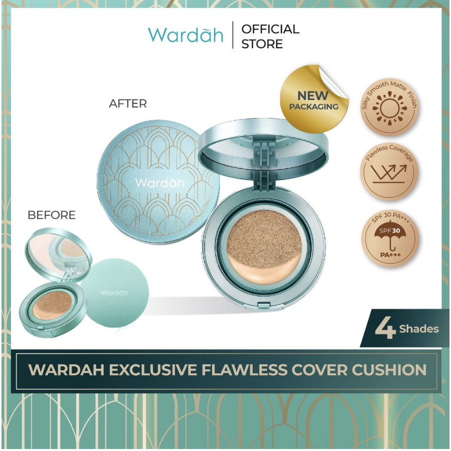 Wardah Exclusive Flawless Cover Cushion SPF 30 PA+++ 15gr | Ready Stock