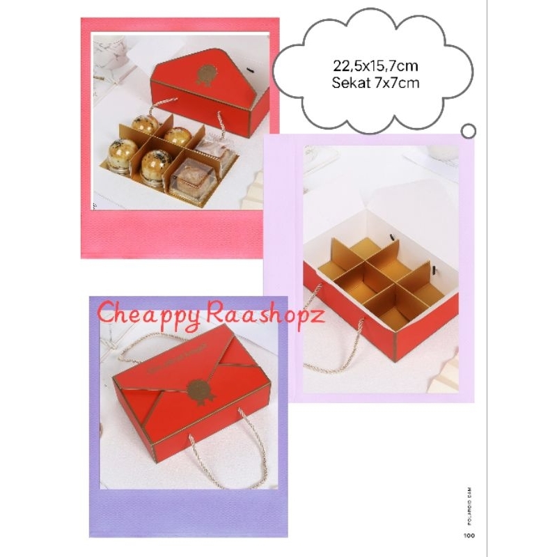 Box Mooncake 75gr box mooncake case 7cm box mooncake sekat 6 box kue bulan dus kue bulan kotak kue b