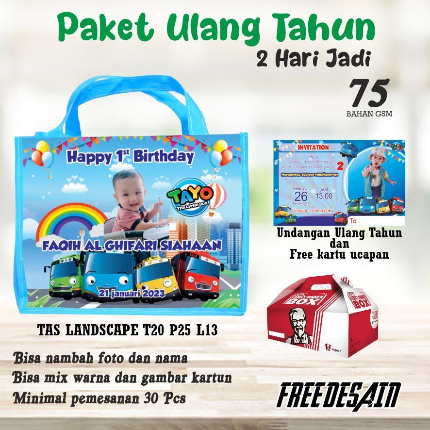 

TAS ULTAH TERLARIS / TAS ULANG TAHUN / TAS READY STOK / SOUVENIR ULTAH/tas ulang tahun bingkisan snack