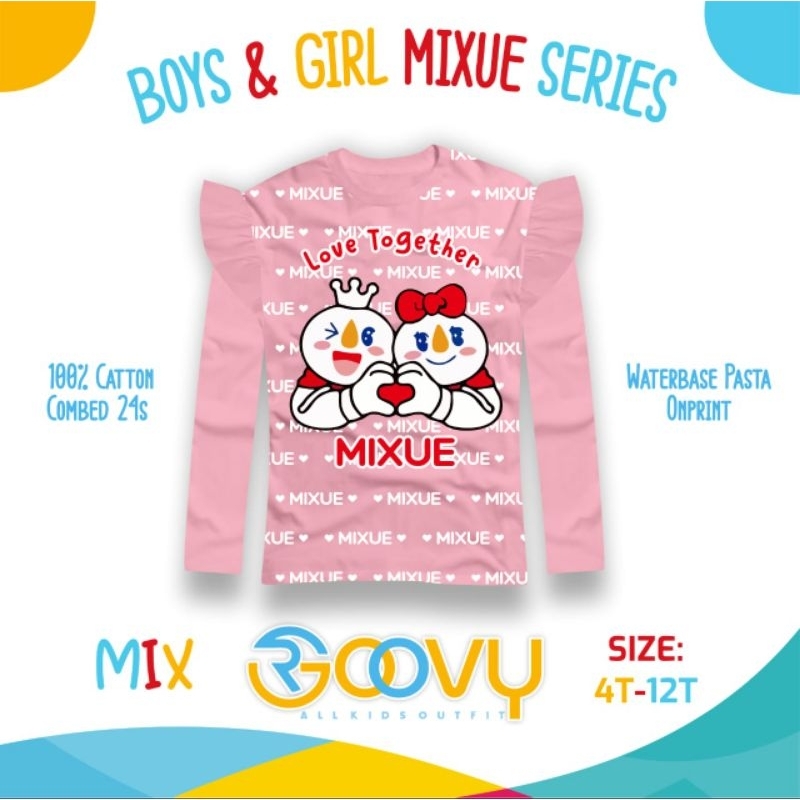 Kaos Anak Mixue Boy &amp; Girl 4-12T