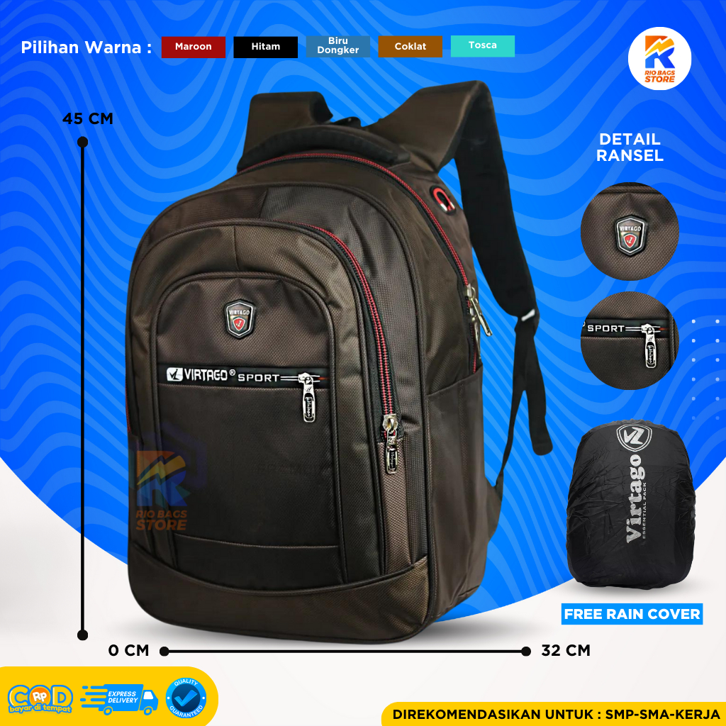Tas Ransel Virtago Besar SMP-SMA-KERJA/Ransel Sekolah Terbaru Virtago
