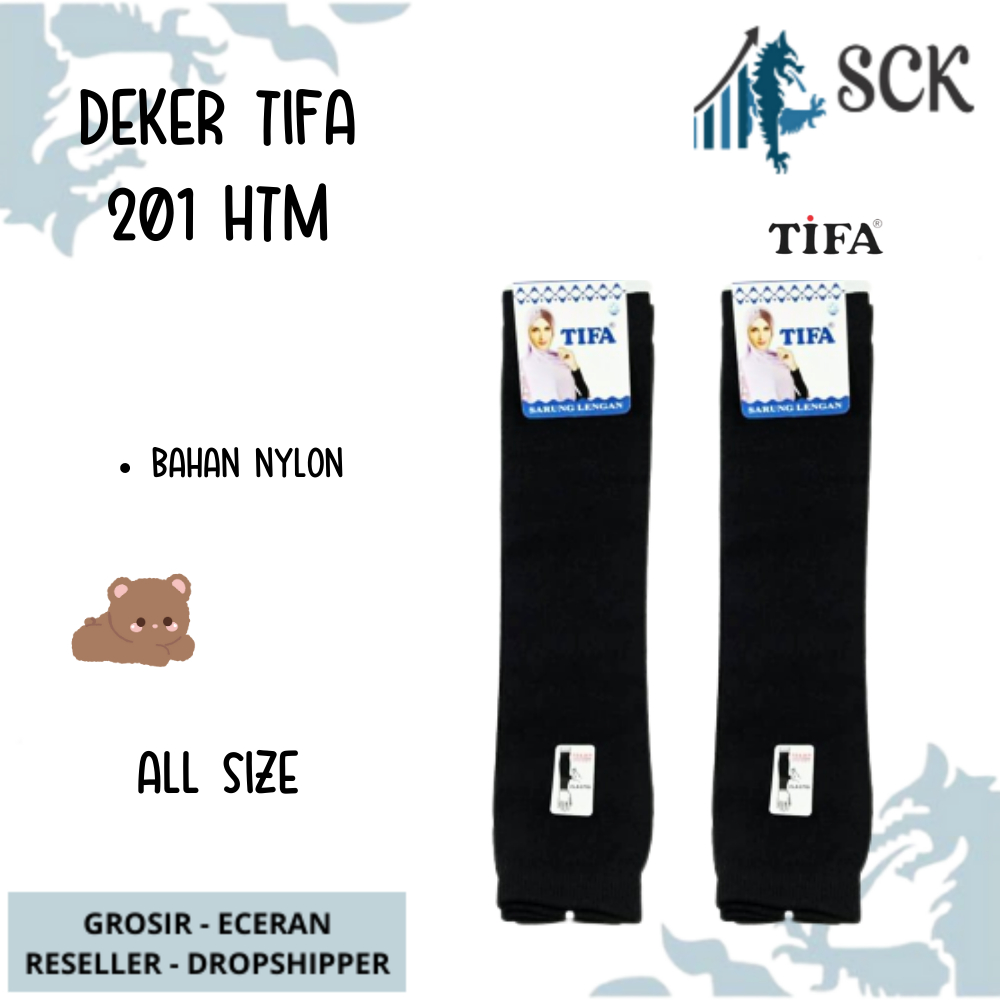 Deker TIFA 201 Polos / Manset Tangan Panjang Bahan NYLON / Sarung Tangan Muslim