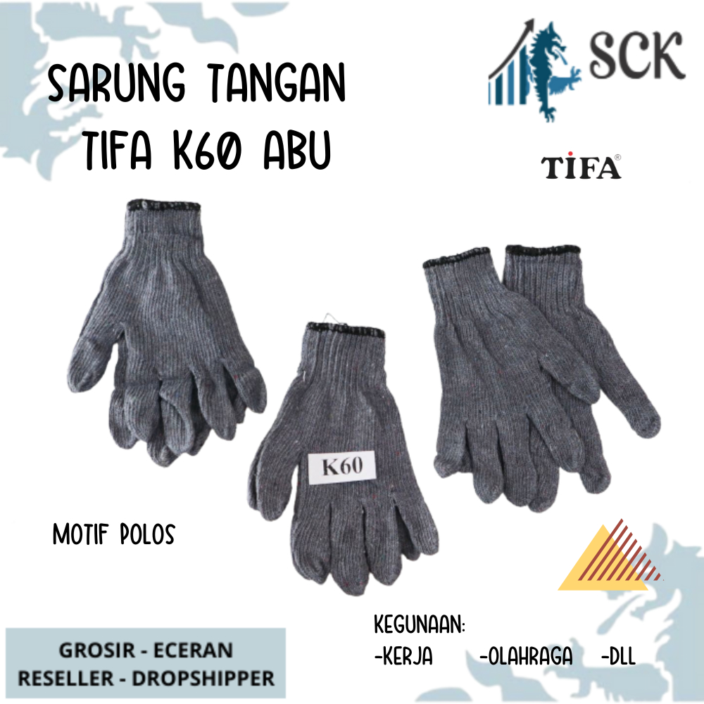 Sarung Tangan TIFA K50 K60 / Kaus Tangan TIFA POLOS K 50 - K 60 Dewasa Wanita / Perlengkapan Otomotif - sckmenwear GROSIR