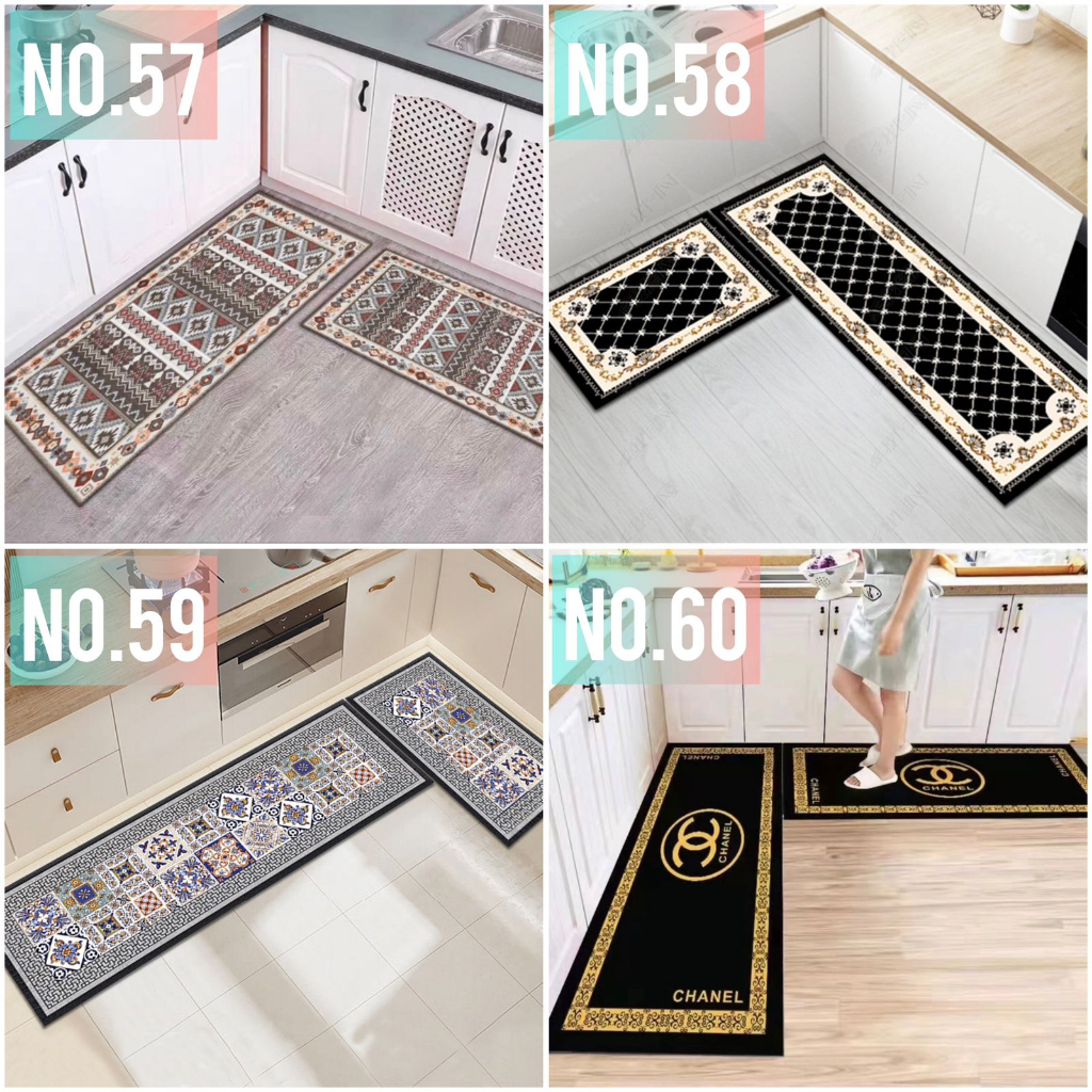 BS560 (B51-60) Keset Kaki 2in1 40x60cm Dan 40x120cm Keset Kaki Dapur Kamar Set Anti Slip