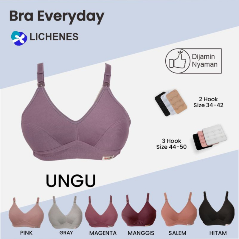 LICHENES - Bra Sport 34-50 Busa Tipis Tanpa Kawat BH DEWASA (1 Pcs)