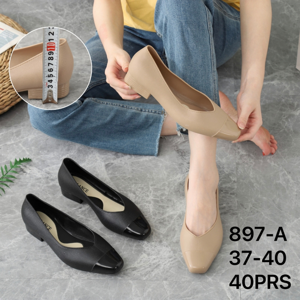 Sandal wanita heels hak tahu PANTOFEL jelly karet BALANCE 897-A