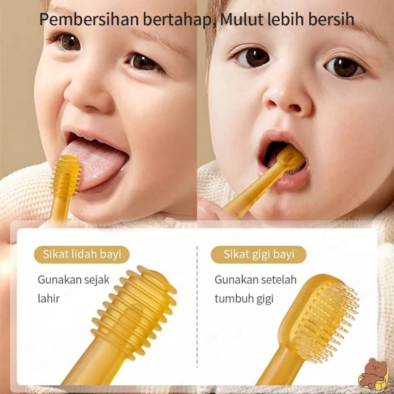 Sikat Lidah Bayi Dan Sikat Gigi+Tempat Penyimpan PPSU 3in1