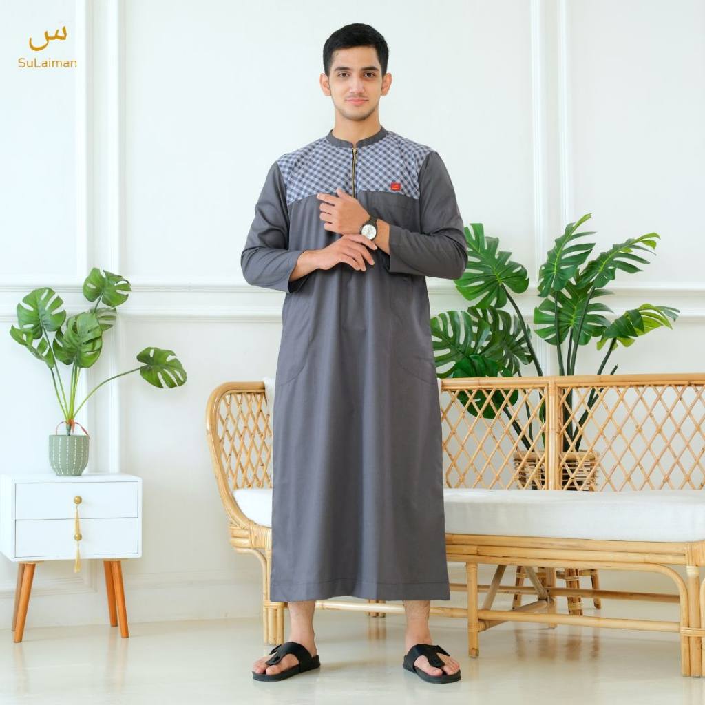 Jubah Sholat Lengan Pendek Dewasa By Sulaiman  Matt Toyobo Deluxe  Size M-L-XL