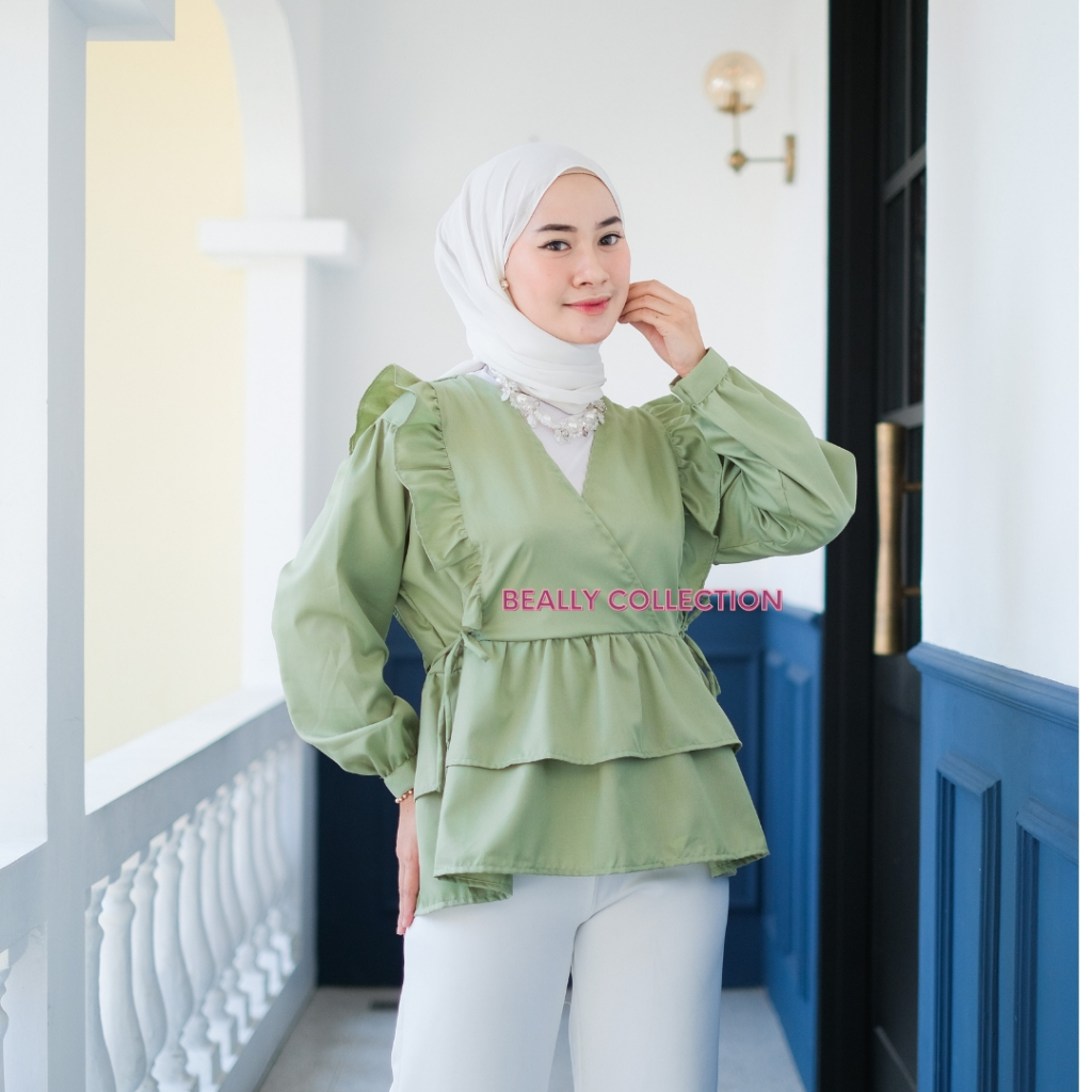 ALEYA BLOUSE RUFFLE TOYOBO PREMIUM | JISOO TOP ATASAN WANITA MUSLIM | MOZA BLOUSE CANTIK CASUAL | ZANA TOP BLOUSE REMAJA