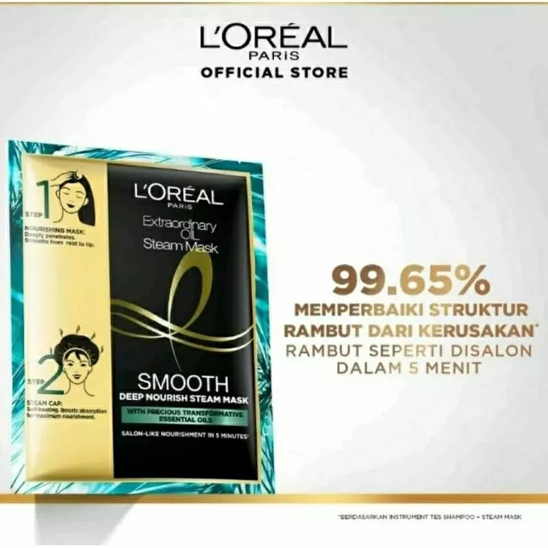 Loreal Paris Extraordinary Oil Steam Smooth Masker Rambut Loreal