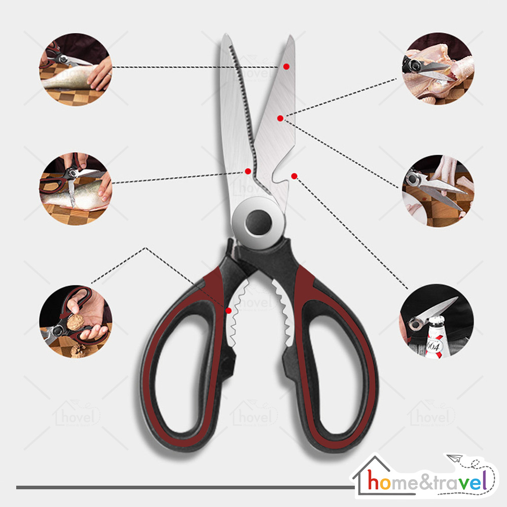 HOVELSHOP Gunting Daging Dapur Besar Pemotong Sayur Buah Kitchen Scissors Stainless Steel Serbaguna