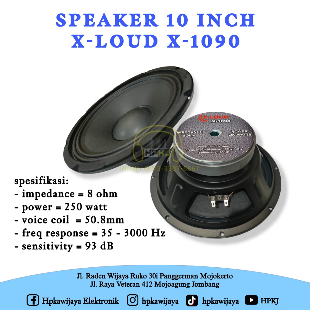 SPEAKER X-LOUD 10 INCH X-1090 speker blackspider x loud xloud x 1090