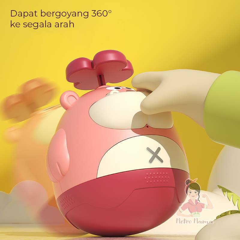 Mainan Mandi Anak Bayi Cute Hippo Tumbler Water Spray 2 in 1 Original