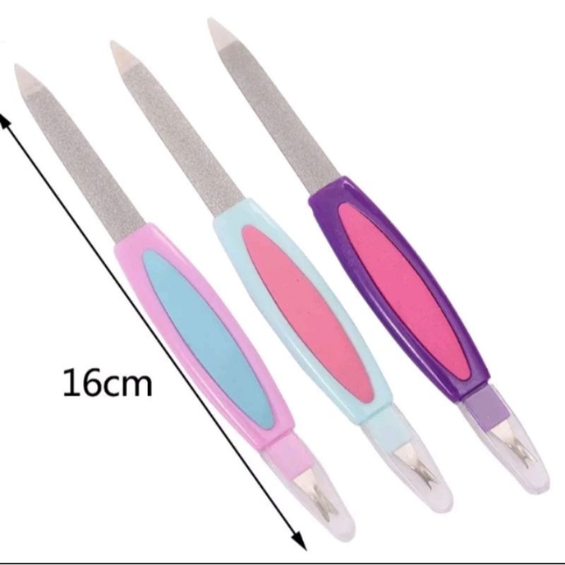 kikir kuku manicure dua sisi bolak balik stainless steel