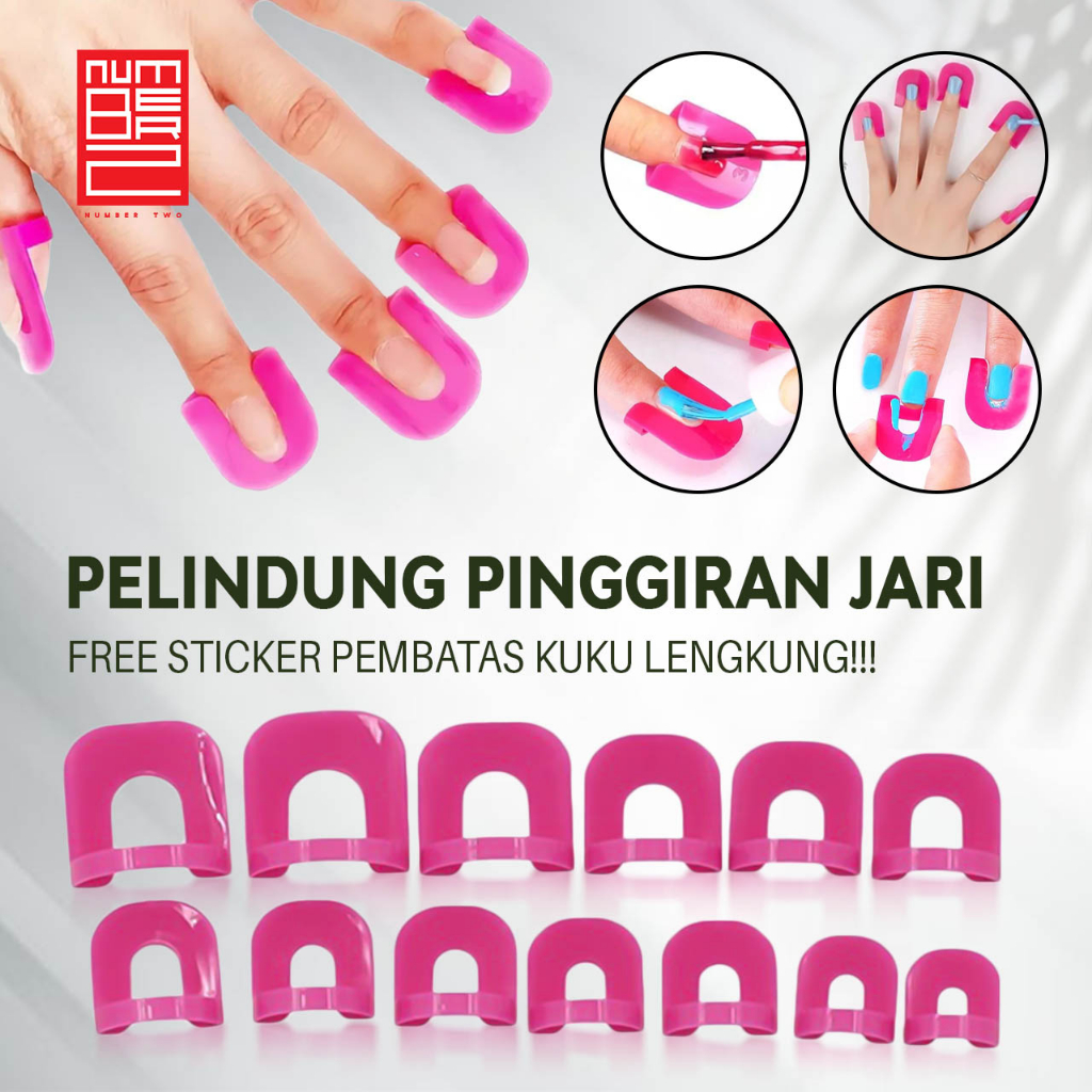 Pembatas klip pelindung pinggiran cover guide kuku jari tangan saat kutekan nail art alat manicure french manicure alat bantu kutekan