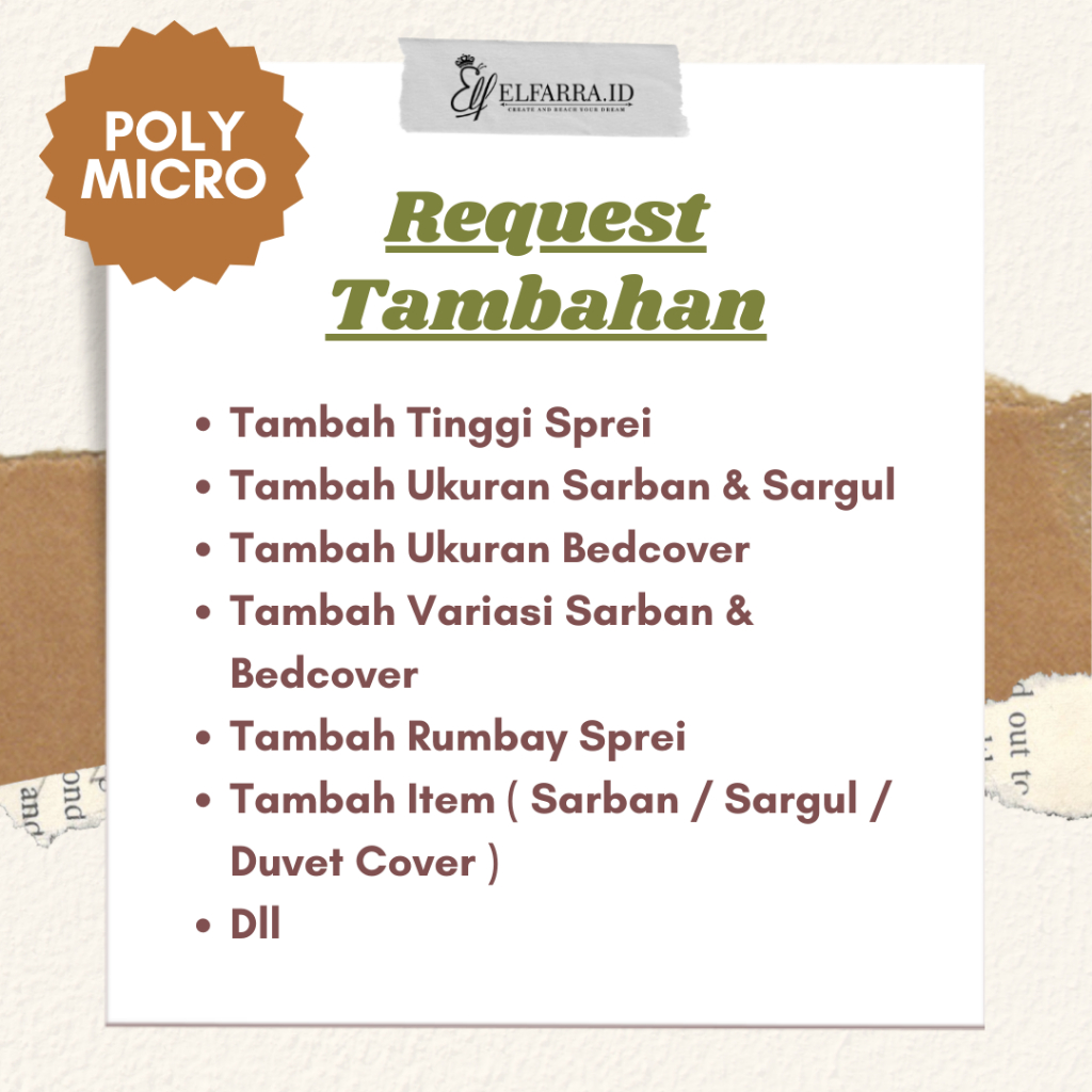 CUSTOM POLY MICRO I REQUEST TAMBAHAN I Elfarra.Id