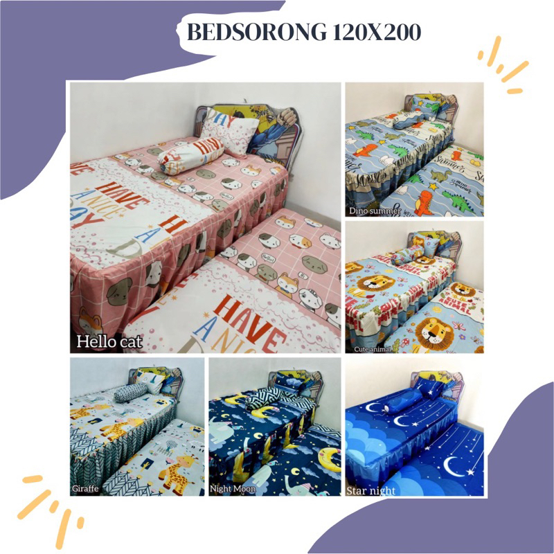 SPREI BED SORONG ANAK / SPREI BED SORONG MURAH / Sprei Sorong duo Bed Atas Bawah 2in1 / Sprei Bed So