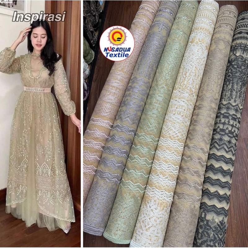 1/2 METER KAIN AMEERA ETNIK LACE // LACE MURAH // LACE OUTER MURAH