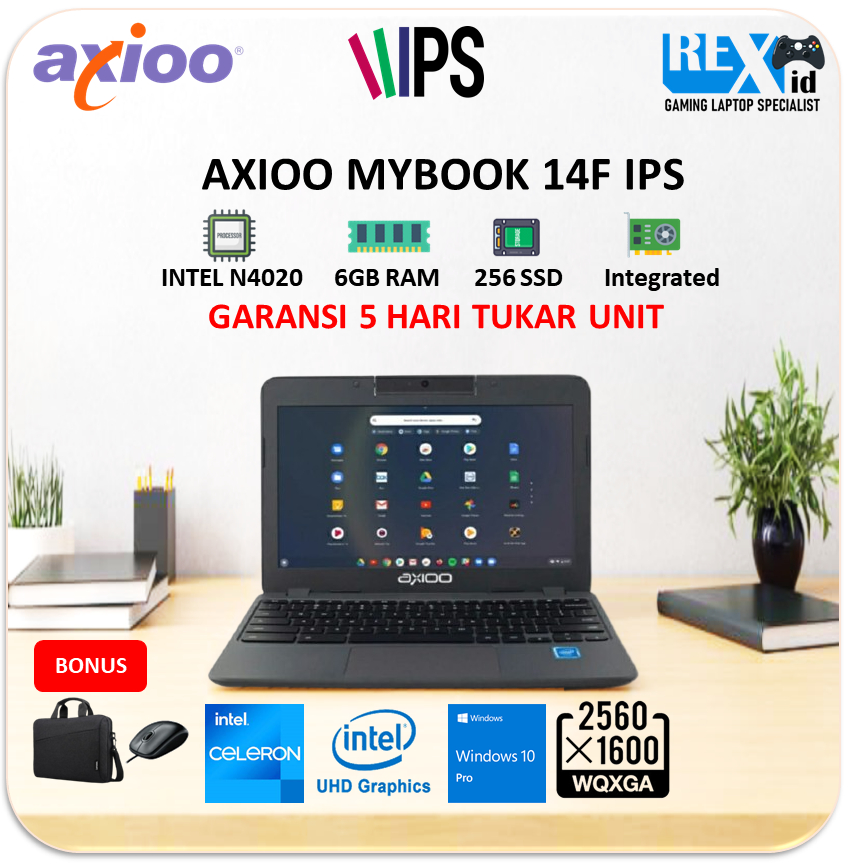 AXIOO MYBOOK 14F (N4020 8gb 512ssd W10Pro 13.3inch Wqxga IPS 2.5K)