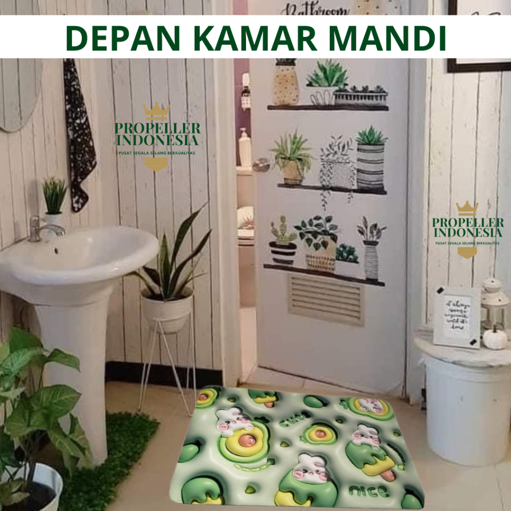 Keset Kamar Mandi Keset Kaki Karpet Kamar Mandi 3D Anti Slip Karet