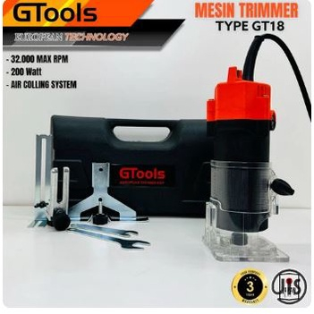 Mesin profil GTOOLS EROPA GT18 trimmer router kayu ukir 6mm Fullset - GTOOLS GT18