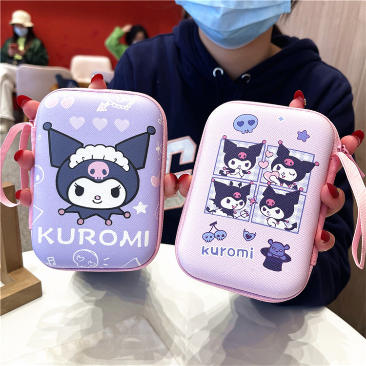 Pouch Bag Dompet Koin Uang Charger Kabel Headset Kartu Kunci Makeup Make up Kosmetik Tas Travel Organizer Portable Multifungsi Serbaguna Waterproof Lucu Gambar Karakter Kartun Cartoon Lotso Snoopy Kuromi Doraemon Mickey Maruko Elmo Warna Pink