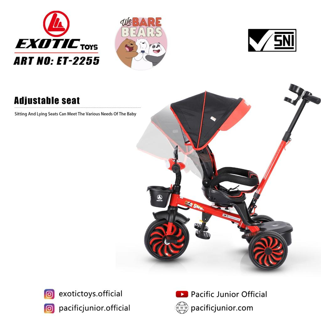 Sepeda balita roda tiga exotic ET 1265 2255 sepeda anak roda tiga baby shark we bare bears tricycle ET1265 ET2255 baby stroller dorongan anak bayi kereta dorong anak bayi ET1263 ET 1263 ET1267 ET 1267 ET1268 ET 1268 ET2251 ET 2251