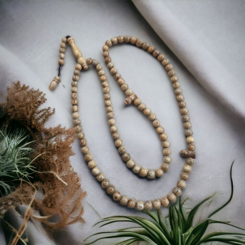 Tasbih muslim 99 butir akar bahar putih