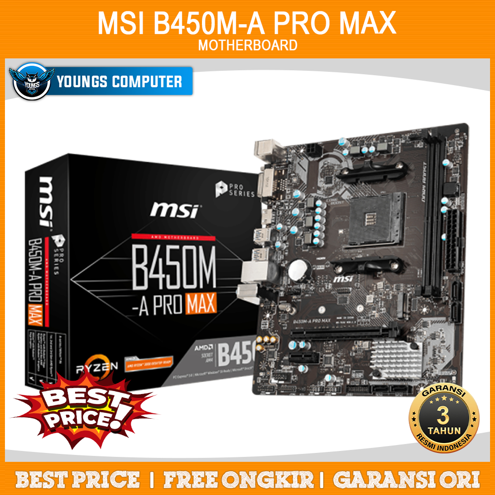 MSI B450M A PRO MAX | Motherboard AMD B450 Ryzen AM4 M-ATX
