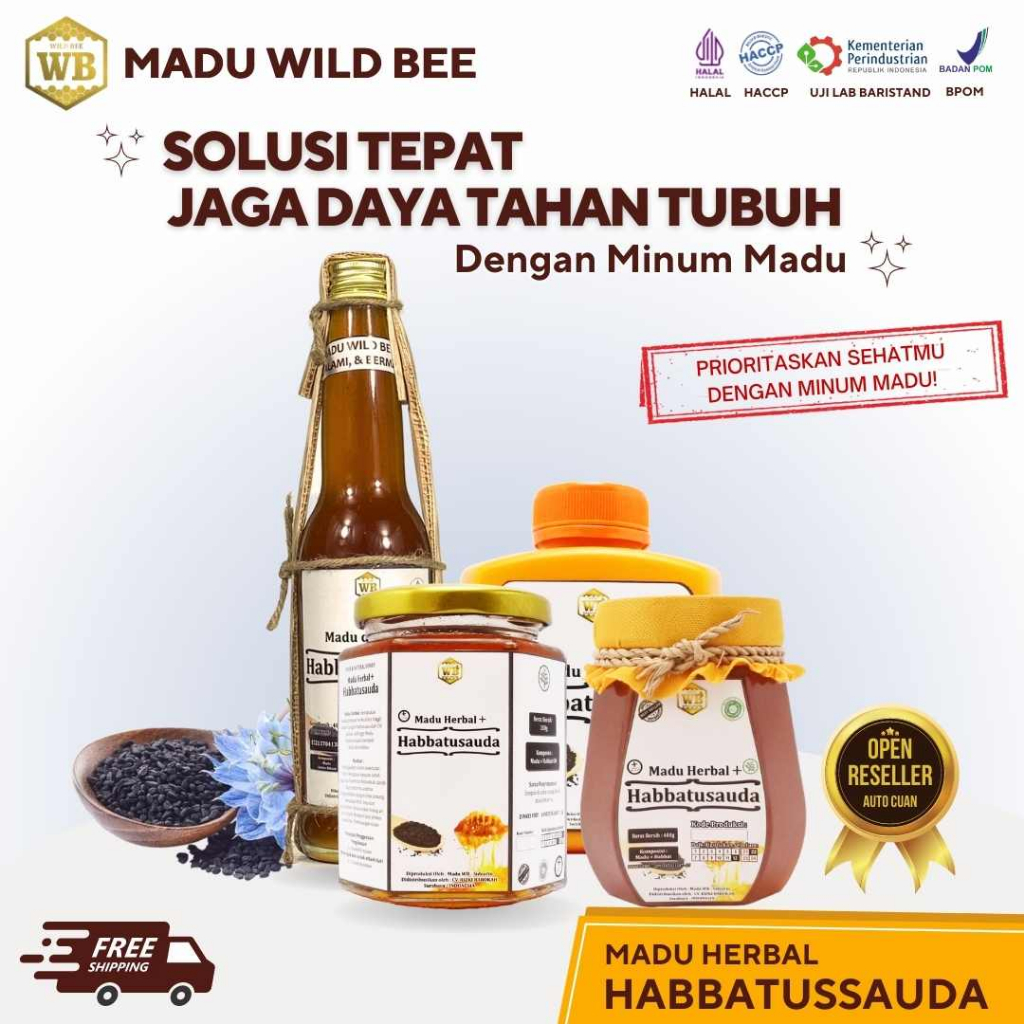 

[PROMO] Madu Herbal + Habbatussauda Wild Bee - Garansi 100 % Madu Asli