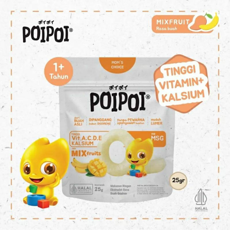 POIPOI Snack Bervitamin Tanpa MSG 25gr - Cemilan Bayi