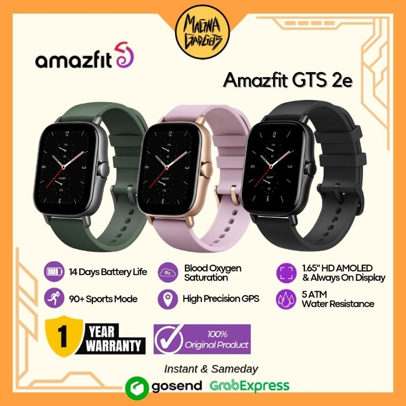 Amazfit GTS 2e Smartwatch 1.65&quot; AMOLED Display AOD GPS Tracking SpO2 Garansi Resmi