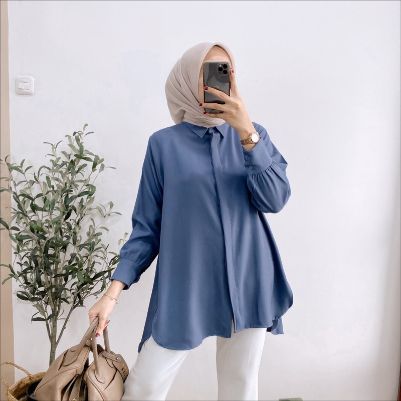 DB - ZAVIA BLOUSE OVERSIZE ATASAN WANITA BAHAN SHAKILA ADEM LENGAN BALON BUSUI FRIENDLY JUMBO LD 120 TERBARU KEKINIAN VIRAL 3175