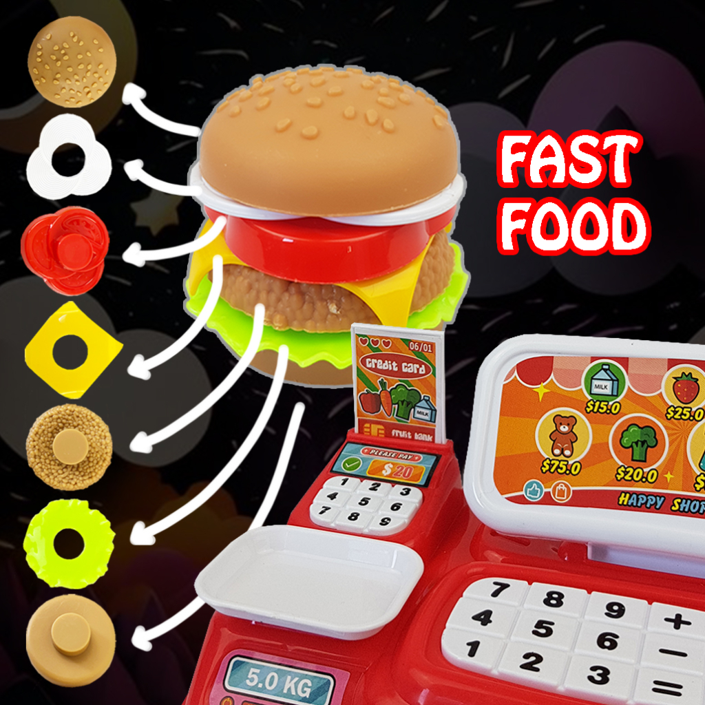 Mainan Anak Mesin Kasir Super Market/ Cash Register Fast Food Toys/ Mainan Kasir-Kasiran 21