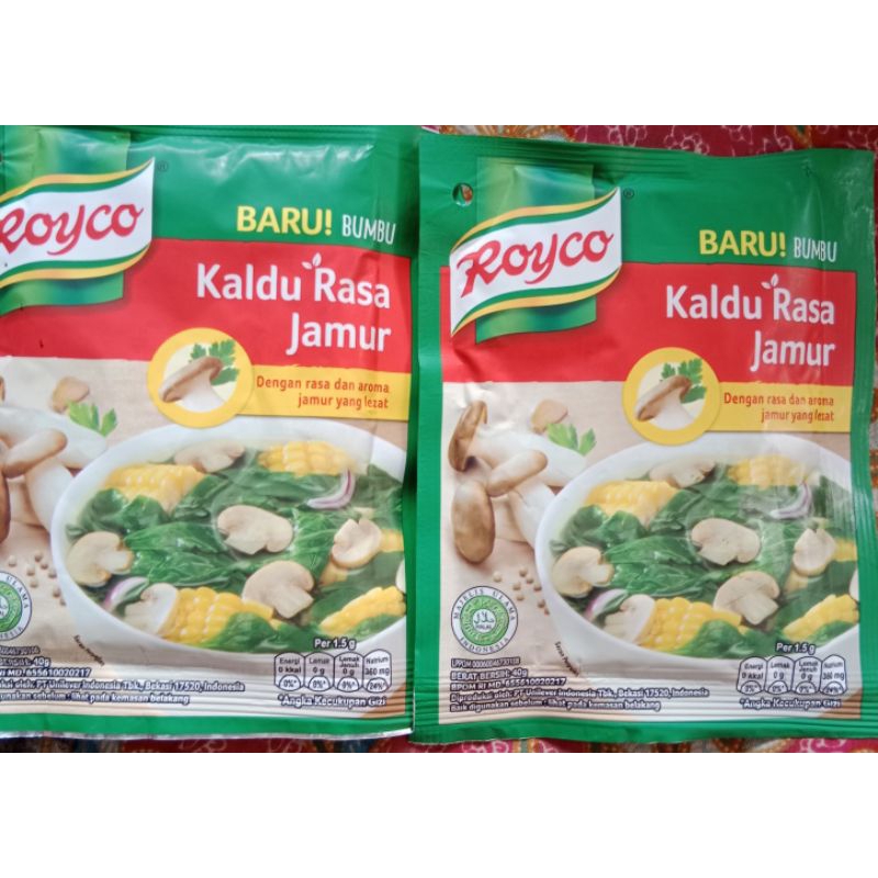 

Royco rasa kaldu jamur dengan rasa dan aroma jamur yang lezat 40g x 2 pcs