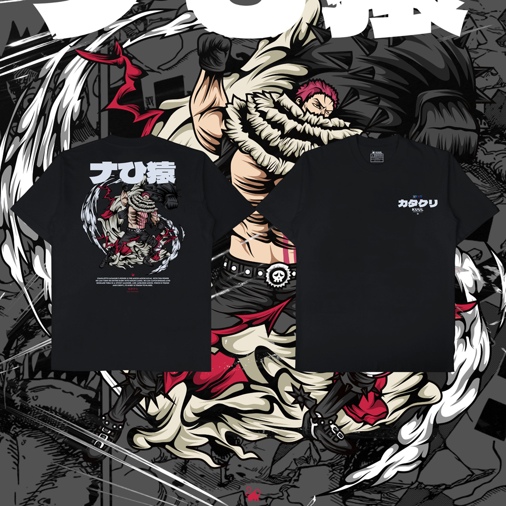 KAOS CHARLOTTE KATAKURI HITAM | Kaos One Piece | Kaos Anime | Baju Distro Pria Wanita - KUUL INDUSTRIES