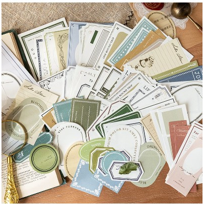 

scrapbook dekorasi / memo vintage / 100 pcs kertas memo classic