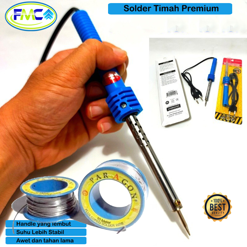 Solder Listrik 40watt  60 Watt Alat Soldering Kit Timah Gagang Lurus Premium